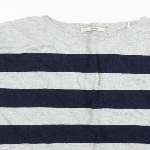George Womens Grey Striped  Pullover Jumper Size 6