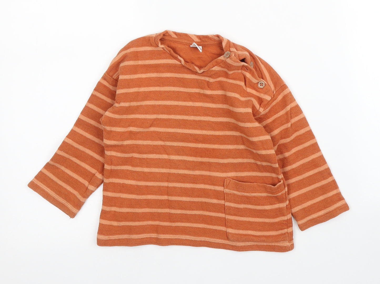 Wakiki Girls Orange Striped  Pullover Jumper Size 24 Months
