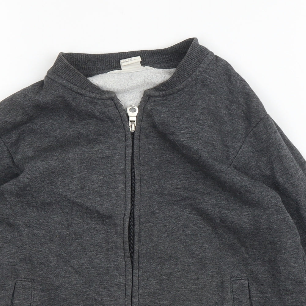 H&M Girls Grey   Full Zip Jumper Size 7 Years