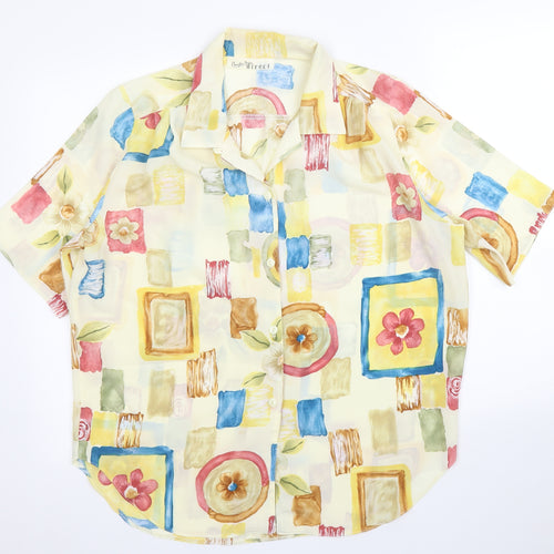 Direct Womens Yellow Floral  Basic Blouse Size 14