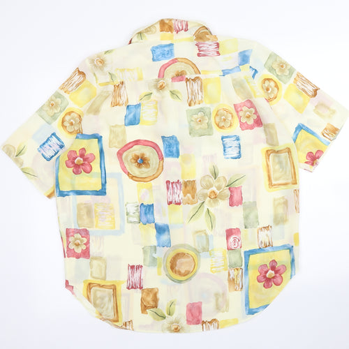 Direct Womens Yellow Floral  Basic Blouse Size 14