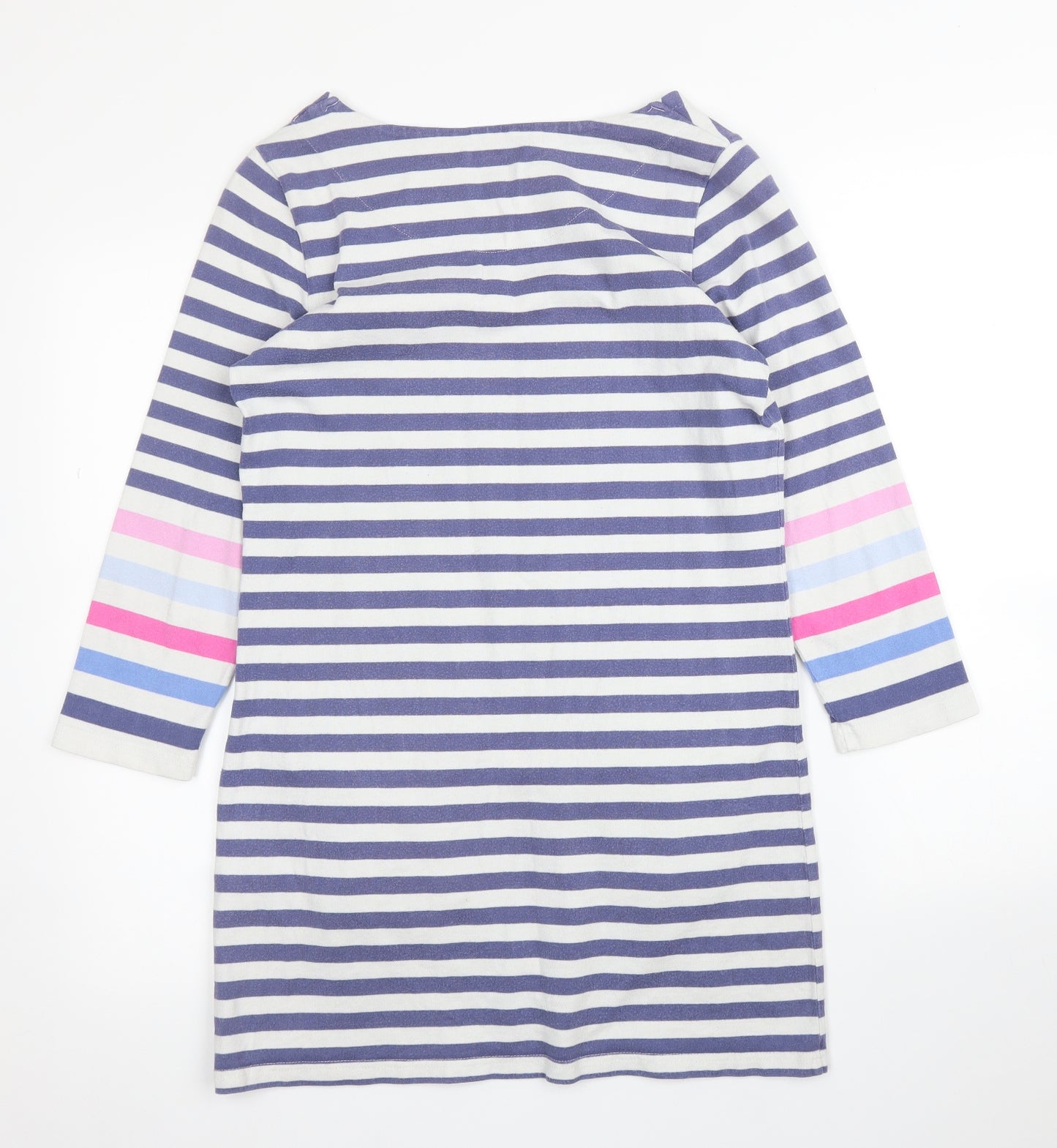 Joules Womens Blue Striped  Tunic T-Shirt Size 10