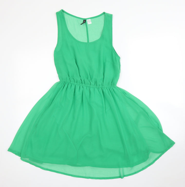 H&M Womens Green Fit & Flare Size 8
