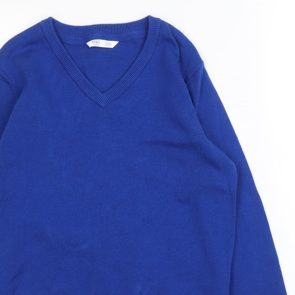 M&S Boys Blue   Pullover Jumper Size 10 Years