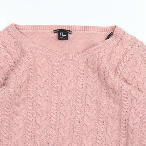 H&M Womens Pink   Pullover Jumper Size S