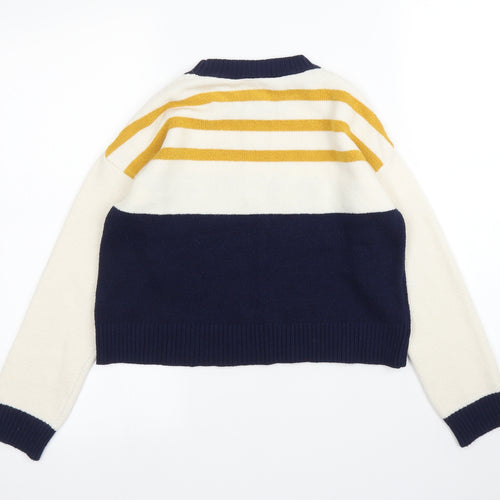 Matalan Girls Blue Striped  Pullover Jumper Size 12 Years