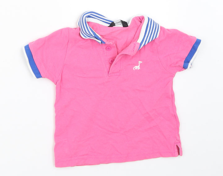 George Boys Pink Basic Polo Size 12-18 Months