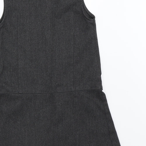 F&F Girls Grey   Pinafore/Dungaree Dress  Size 3-4 Years  - school dress