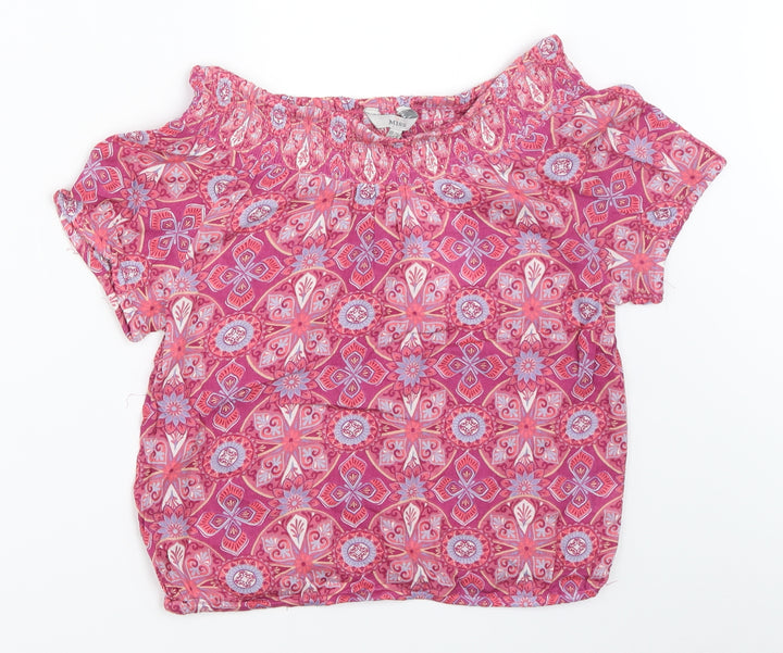 Miss Evie Girls Pink Geometric  Basic Blouse Size 13-14 Years