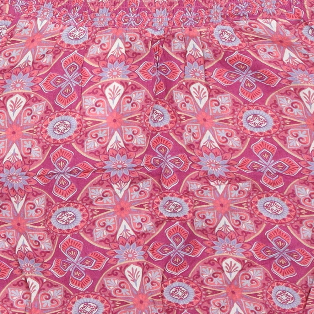 Miss Evie Girls Pink Geometric  Basic Blouse Size 13-14 Years