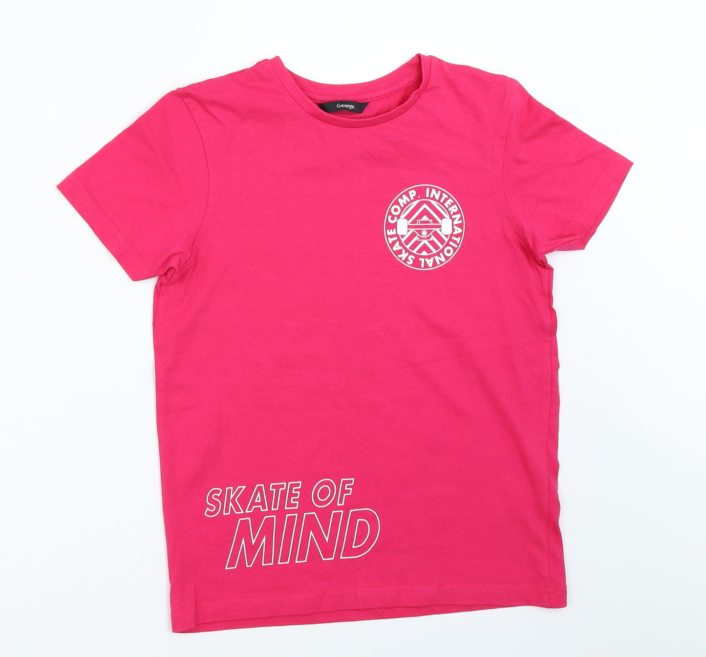 George Girls Pink   Basic T-Shirt Size 8-9 Years