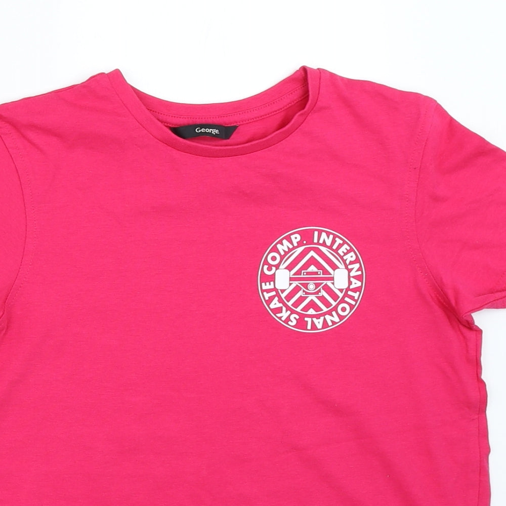 George Girls Pink   Basic T-Shirt Size 8-9 Years