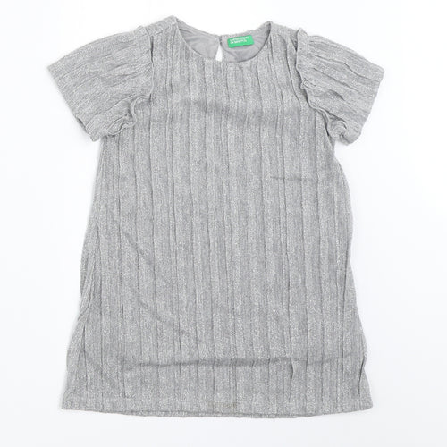 United Colors of Benetton Girls Silver   Basic Blouse Size 2 Years