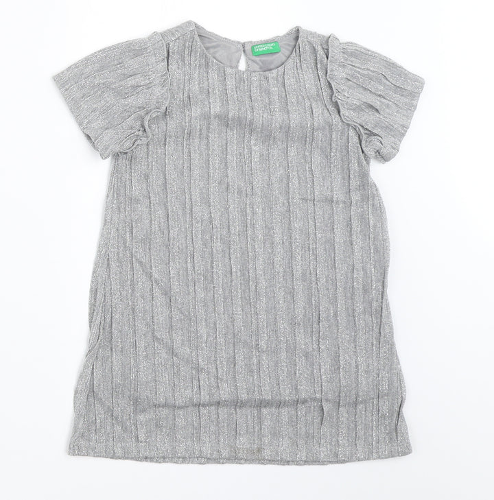 United Colors of Benetton Girls Silver   Basic Blouse Size 2 Years