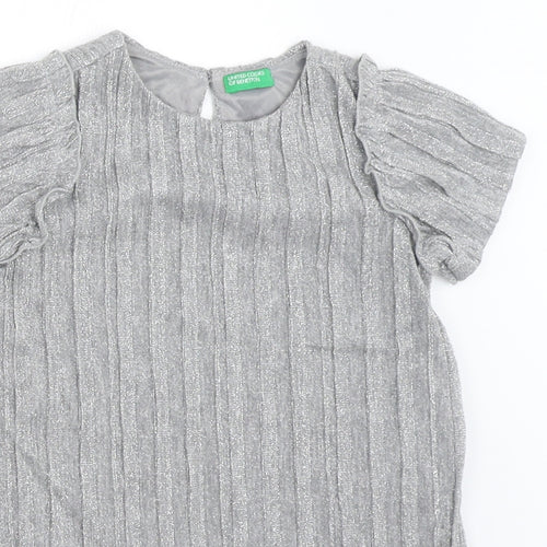 United Colors of Benetton Girls Silver   Basic Blouse Size 2 Years