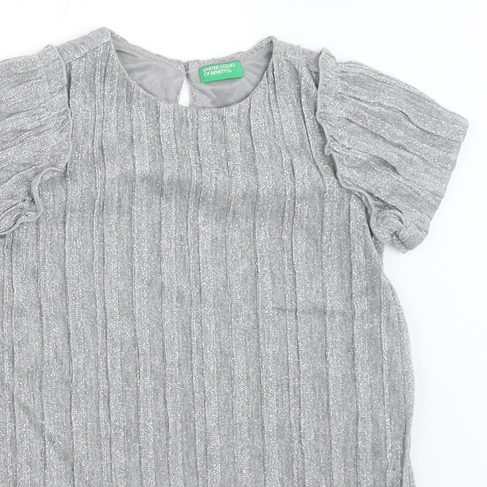 United Colors of Benetton Girls Silver   Basic Blouse Size 2 Years