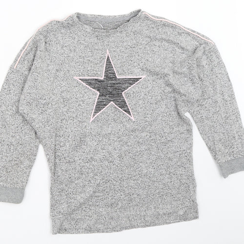 Nutmeg Girls Grey   Pullover Jumper Size 9-10 Years