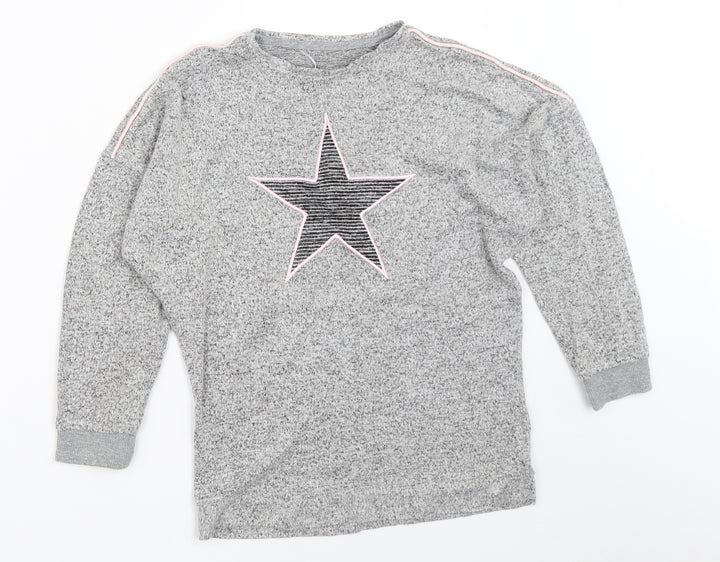 Nutmeg Girls Grey Pullover Jumper Size 9-10 Years