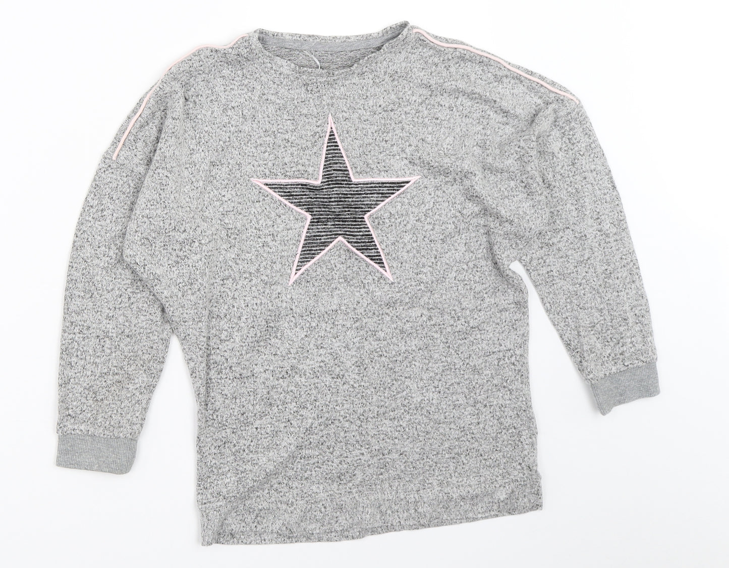 Nutmeg Girls Grey   Pullover Jumper Size 9-10 Years