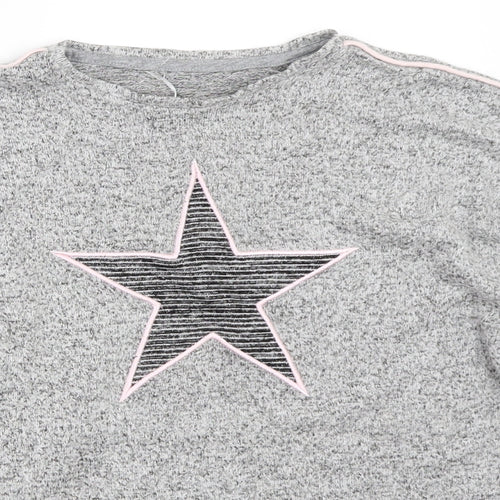 Nutmeg Girls Grey   Pullover Jumper Size 9-10 Years