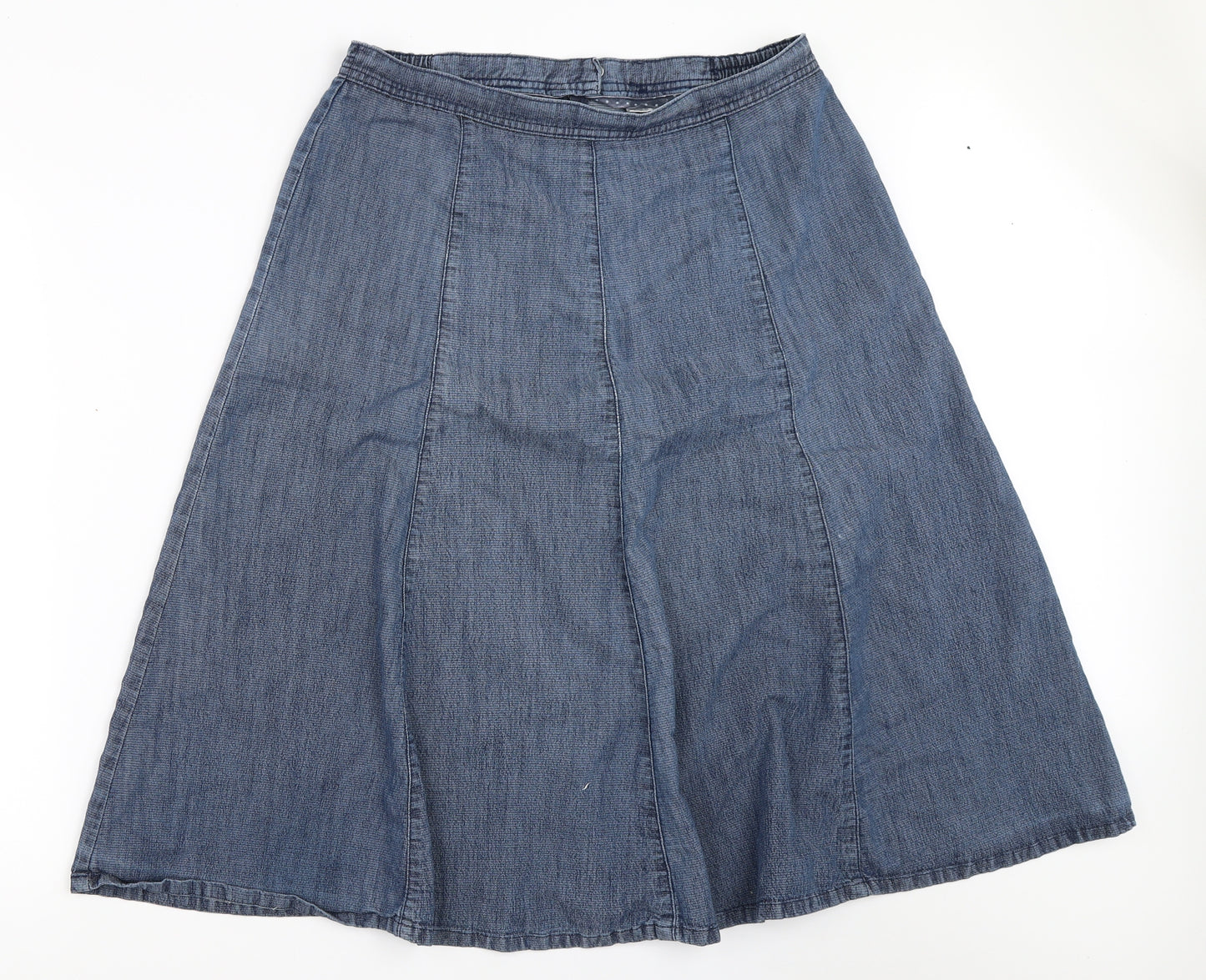 Damart Womens Blue  Denim Flare Skirt Size 32 in