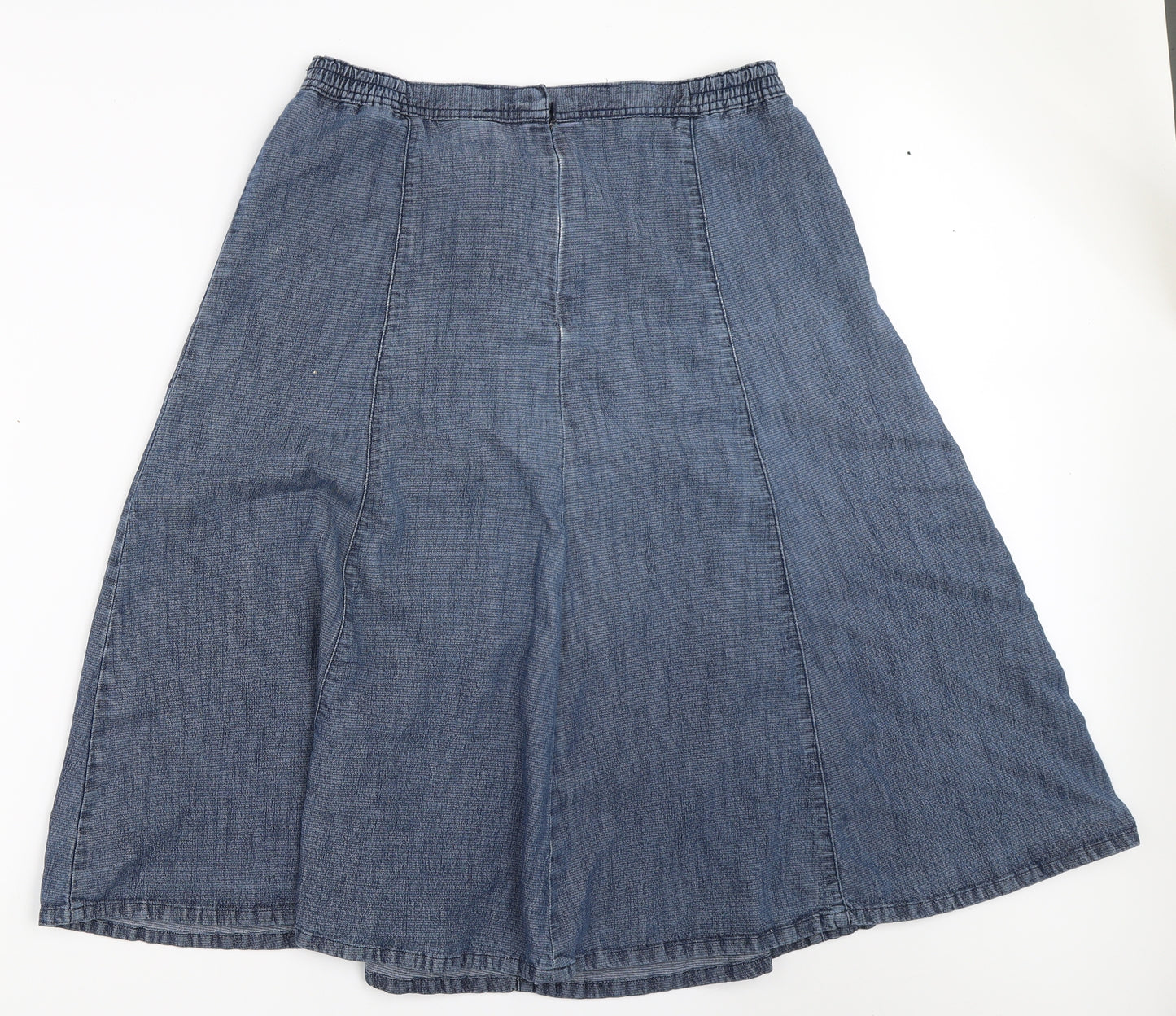Damart Womens Blue  Denim Flare Skirt Size 32 in