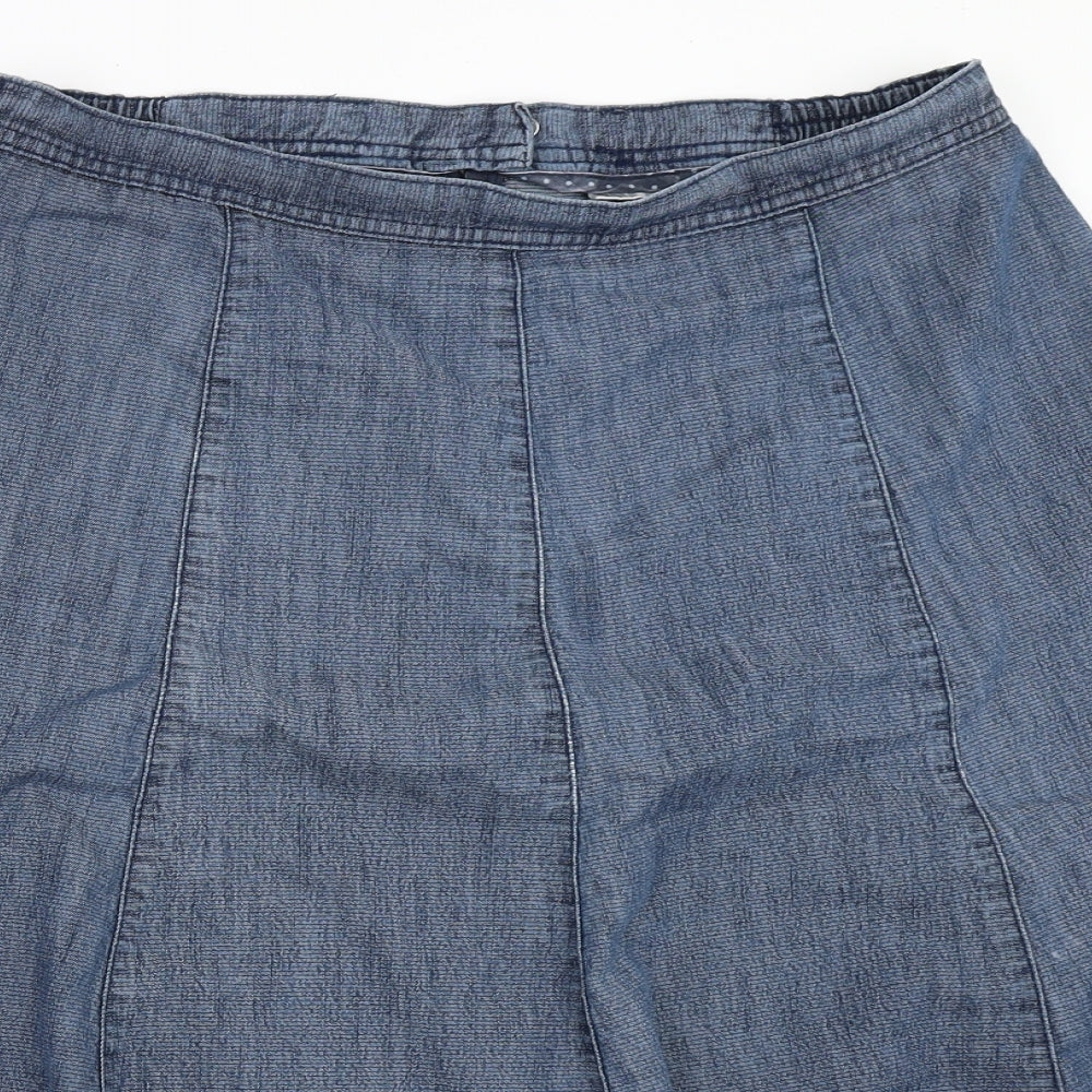 Damart Womens Blue  Denim Flare Skirt Size 32 in