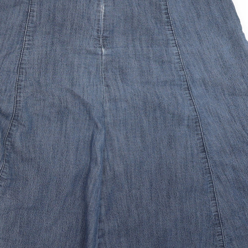 Damart Womens Blue  Denim Flare Skirt Size 32 in