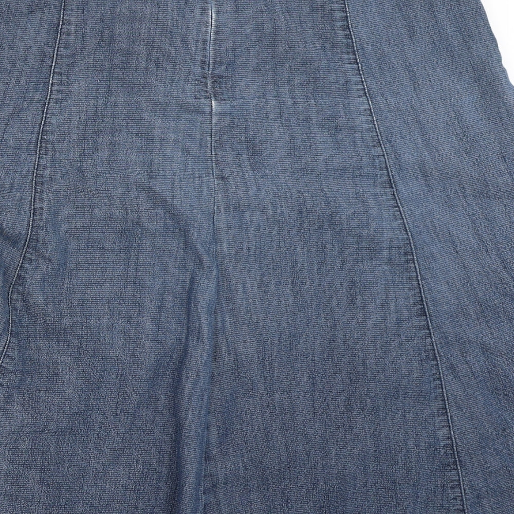 Damart Womens Blue  Denim Flare Skirt Size 32 in