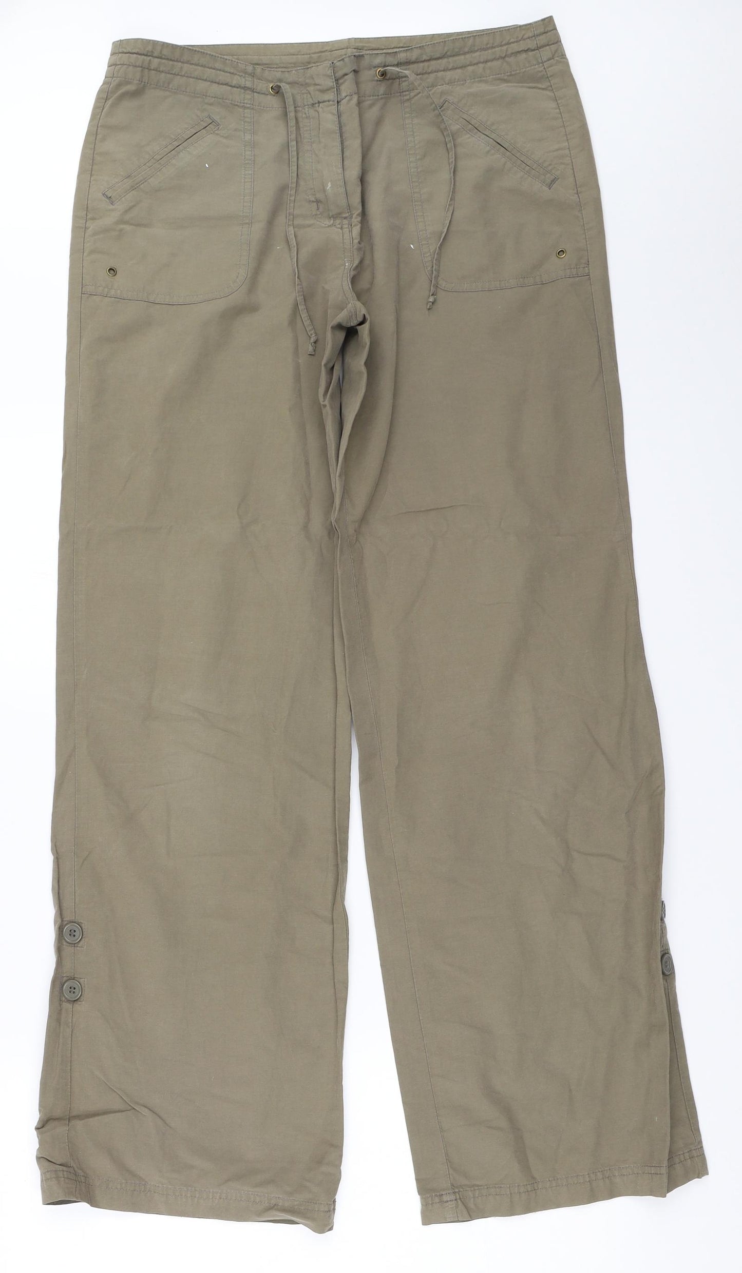 Dorothy Perkins Womens Green   Cargo Trousers Size 12 L32 in