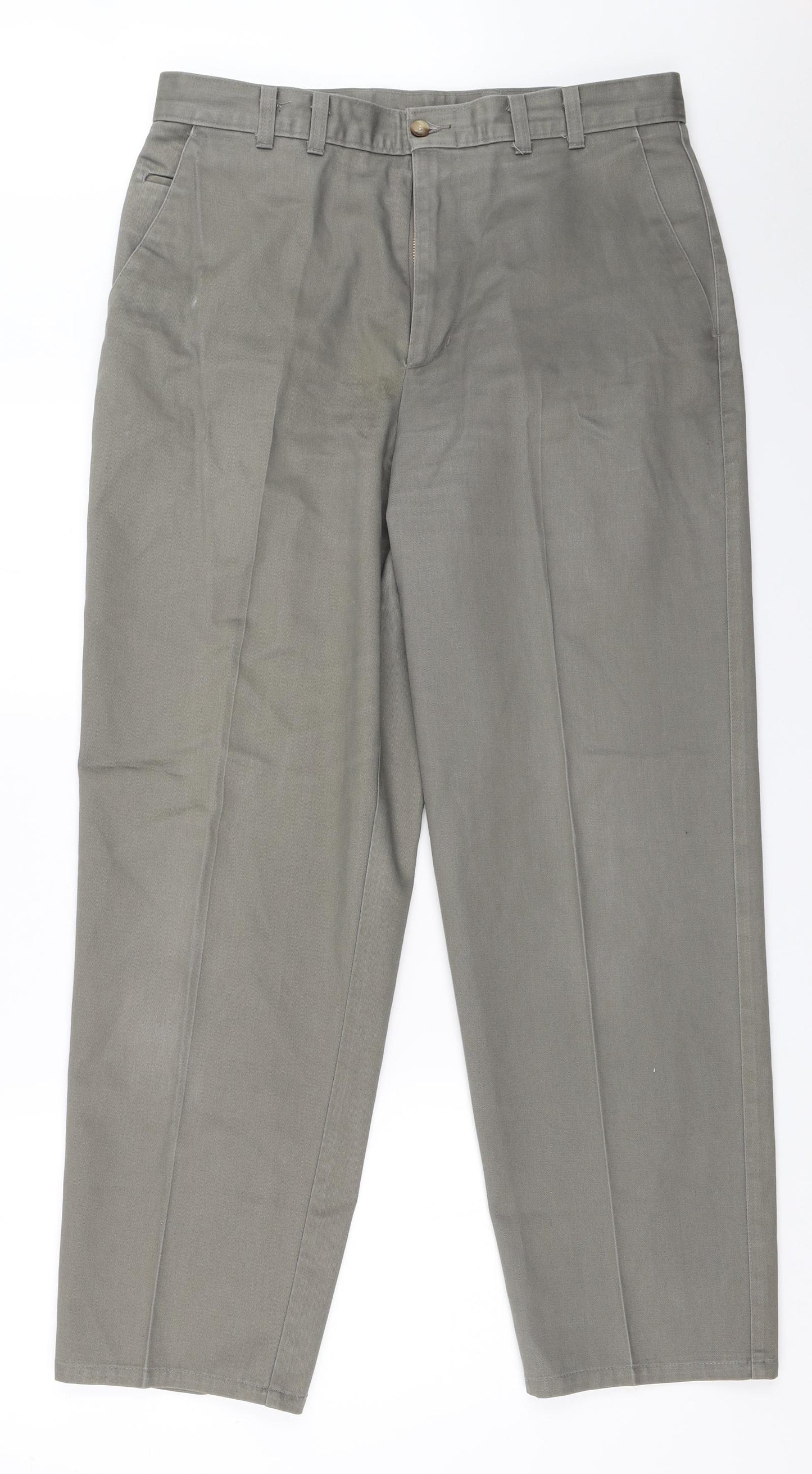 Haggar Mens Grey   Trousers  Size 34 in L29 in
