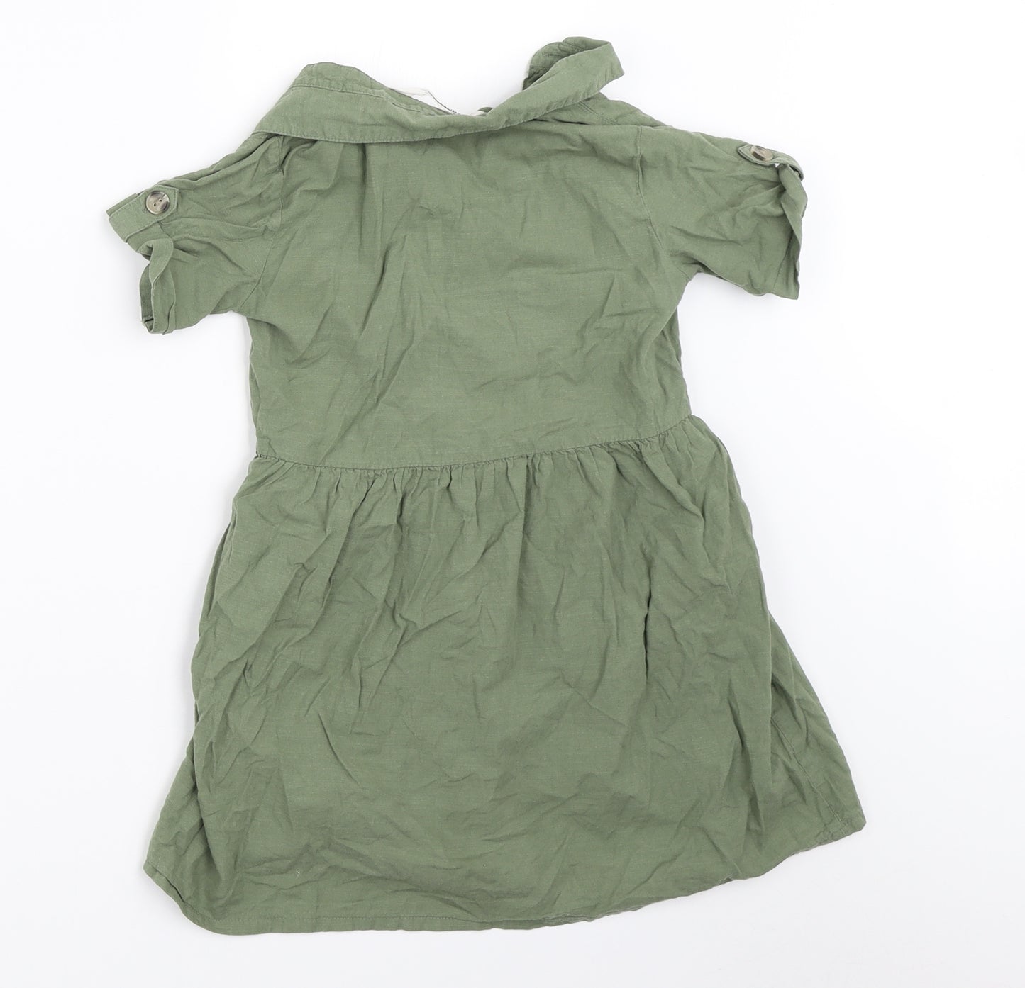 H&M Girls Green   Fit & Flare  Size 5-6 Years