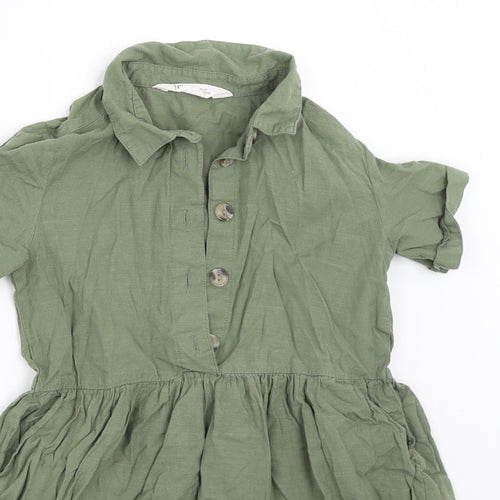H&M Girls Green   Fit & Flare  Size 5-6 Years