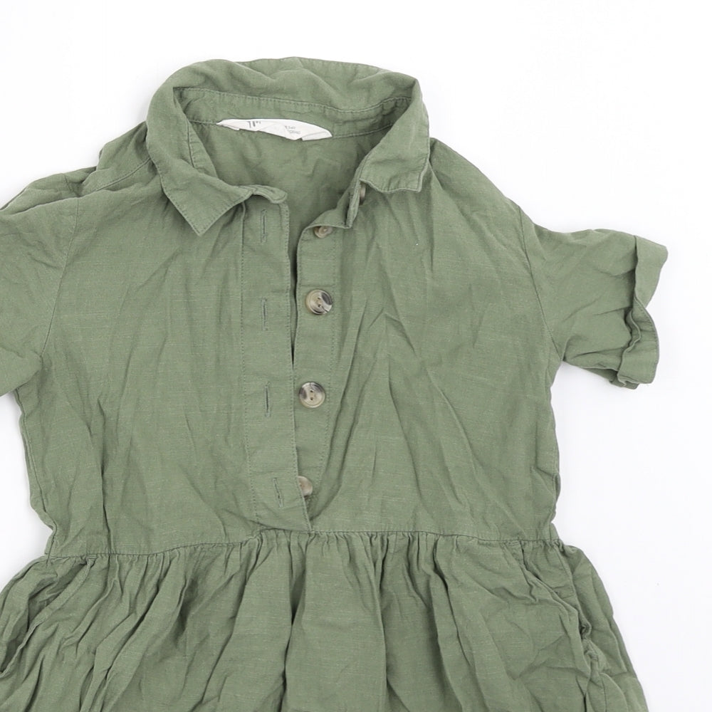 H&M Girls Green   Fit & Flare  Size 5-6 Years