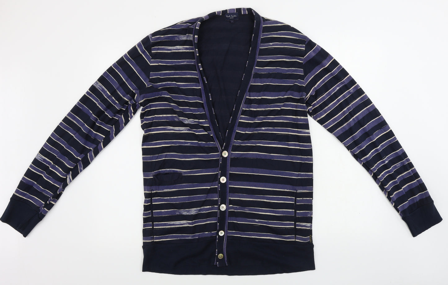 Paul Smith  Womens Black Striped  Cardigan Jumper Size L