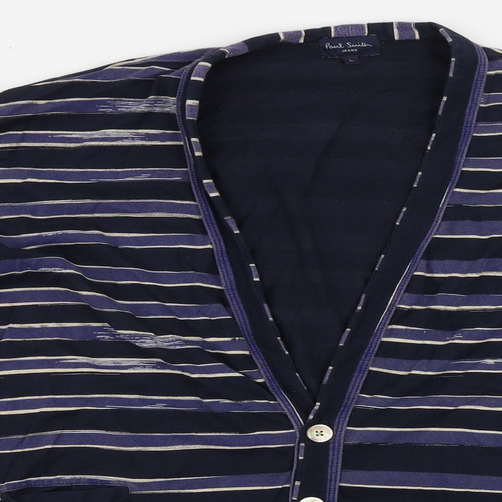 Paul Smith  Womens Black Striped  Cardigan Jumper Size L