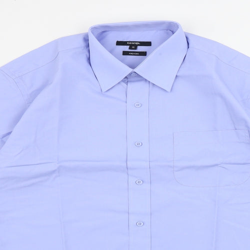 George  Mens Blue    Dress Shirt Size 15