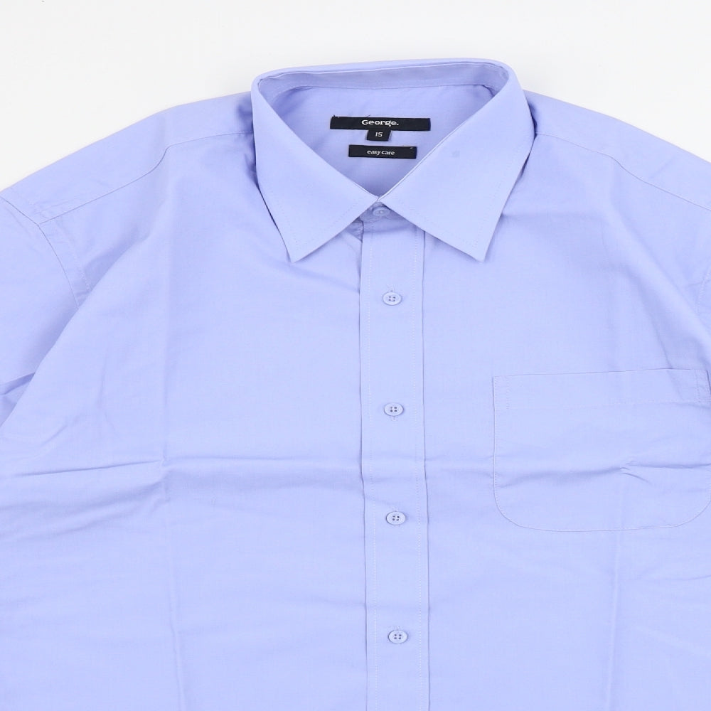 George  Mens Blue    Dress Shirt Size 15