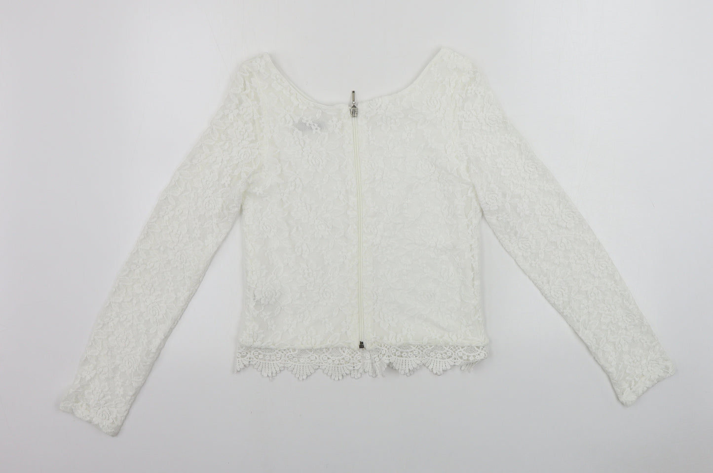 Reyon  Womens White Floral  Basic T-Shirt Size L