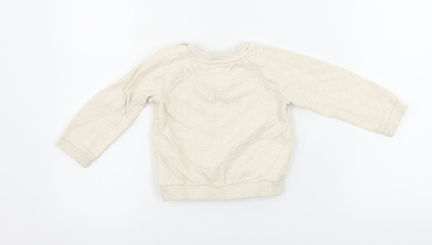 FRED&FLO   Girls Beige   Pullover Jumper Size 18-24 Months