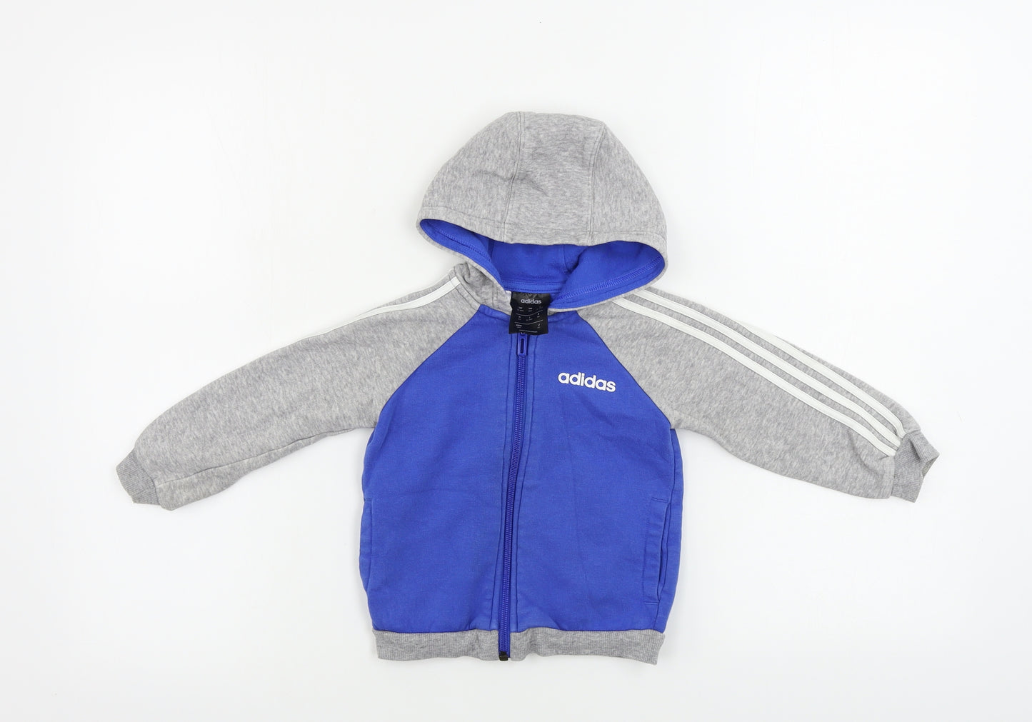 adidas  Boys Blue   Full Zip Jumper Size 12-18 Months