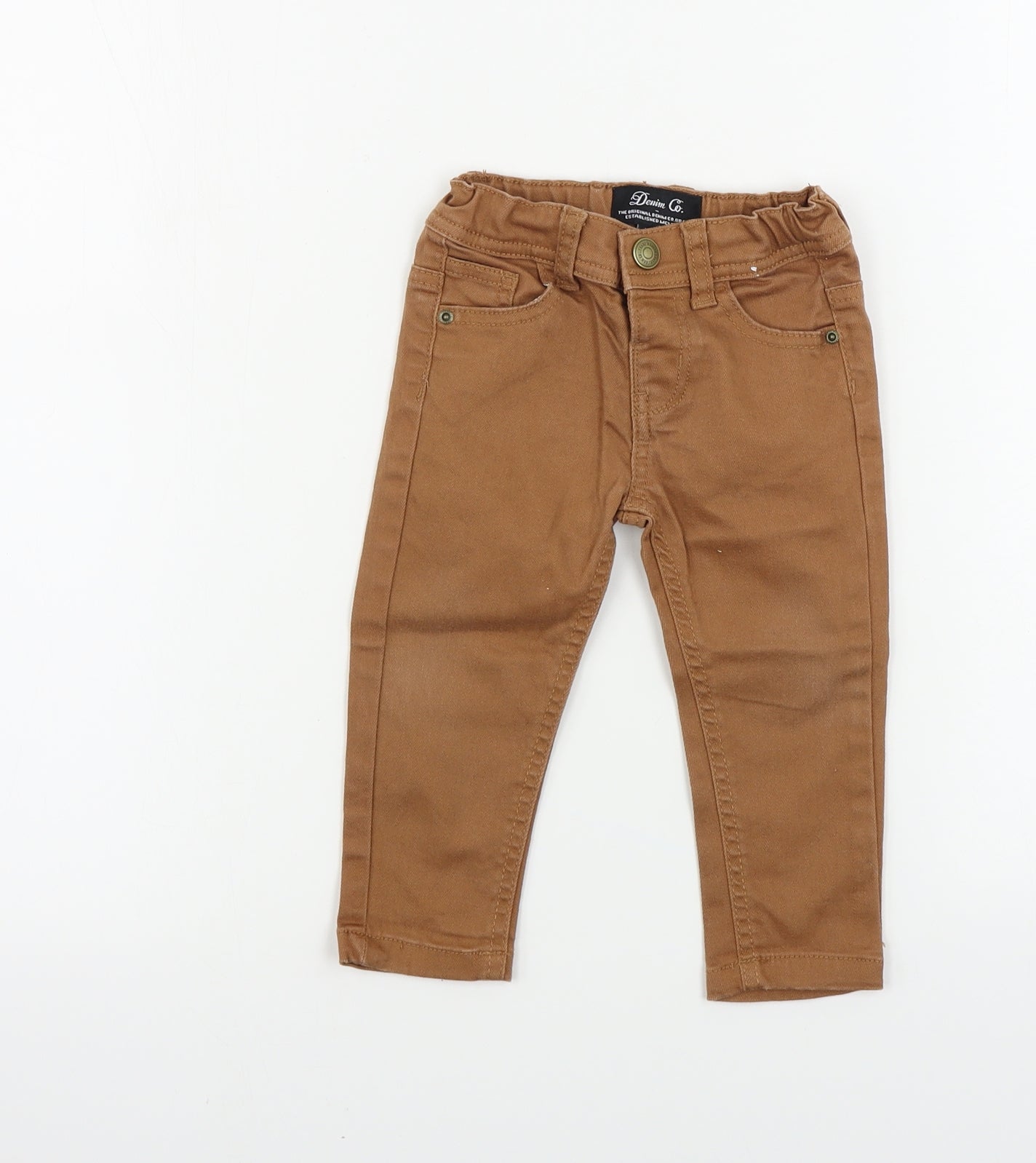 denim co Boys Brown   Cargo Jeans Size 12-18 Months