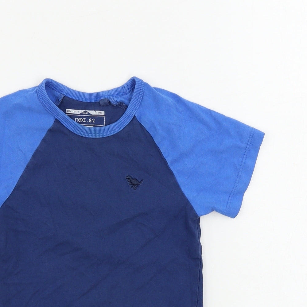 NEXT  Boys Blue Houndstooth  Basic T-Shirt Size 2-3 Years