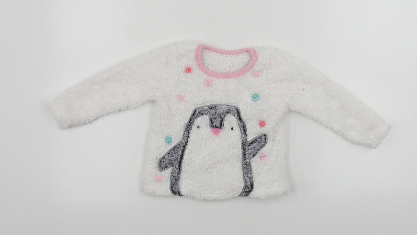 Nutmeg  Girls White   Pullover Jumper Size 2 Years