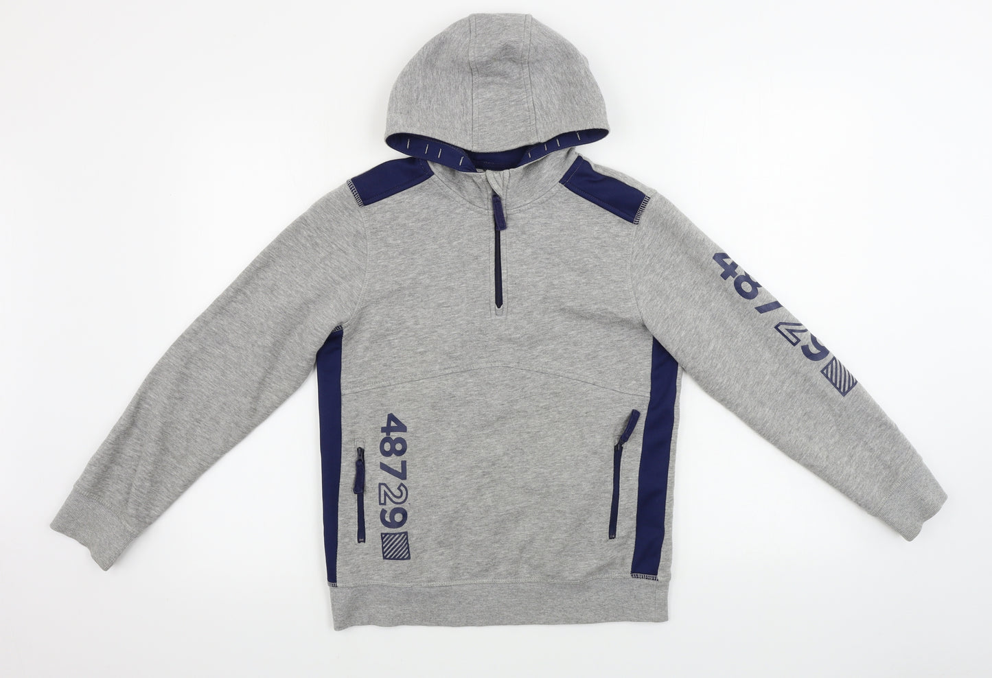George  Boys Grey   Henley Hoodie Size 10-11 Years