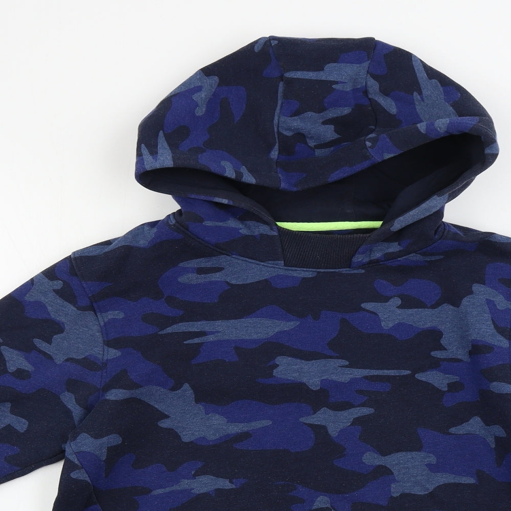 Matalan  Boys Blue Camouflage  Pullover Hoodie Size 12 Years