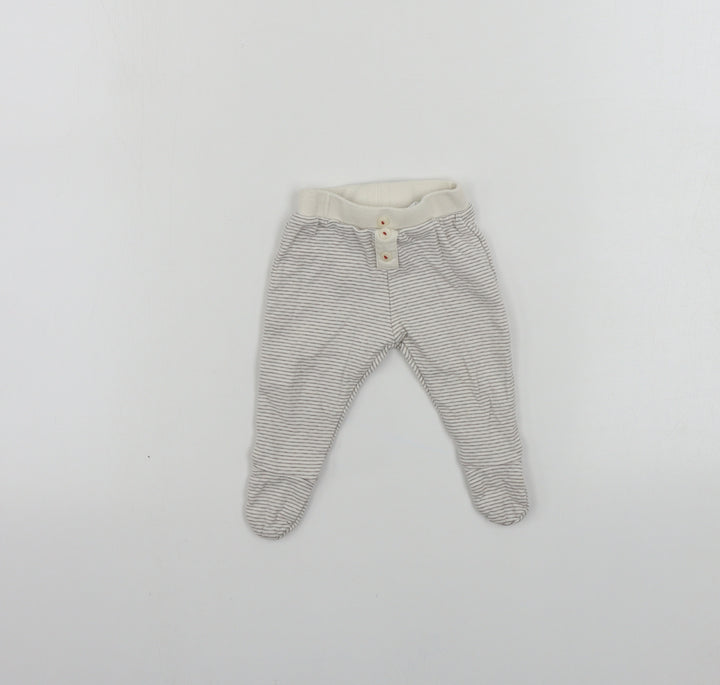John Lewis Baby Beige Striped Sweatpants Trousers Size Newborn