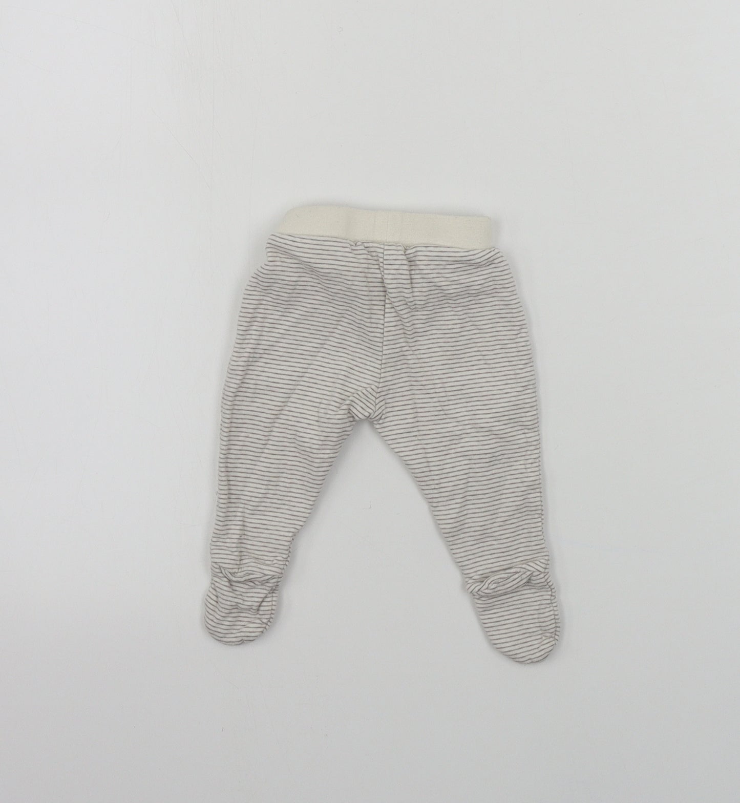 John Lewis  Baby Beige Striped  Sweatpants Trousers Size Newborn