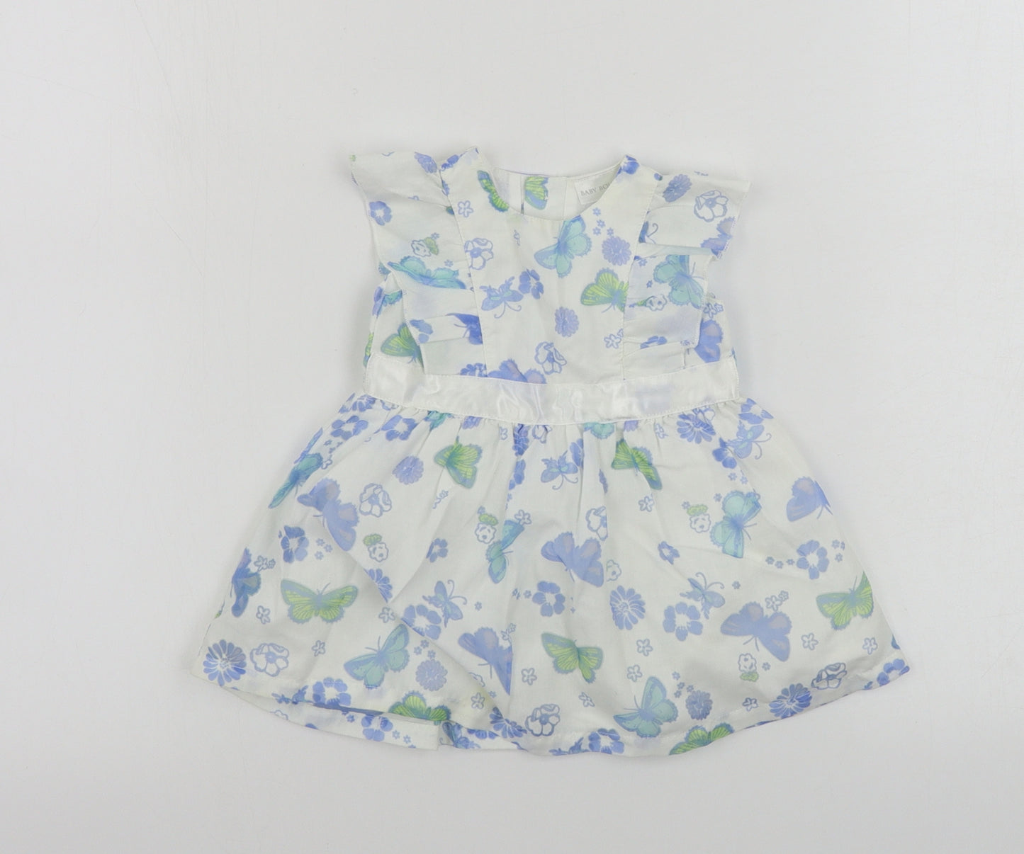 Baby Boutique  Girls White Floral  A-Line  Size 0-3 Months