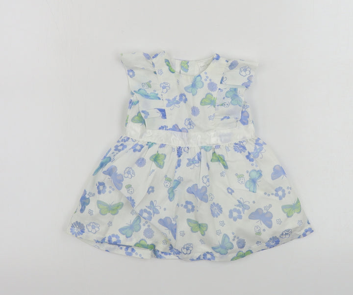 Baby Boutique  Girls White Floral  A-Line  Size 0-3 Months
